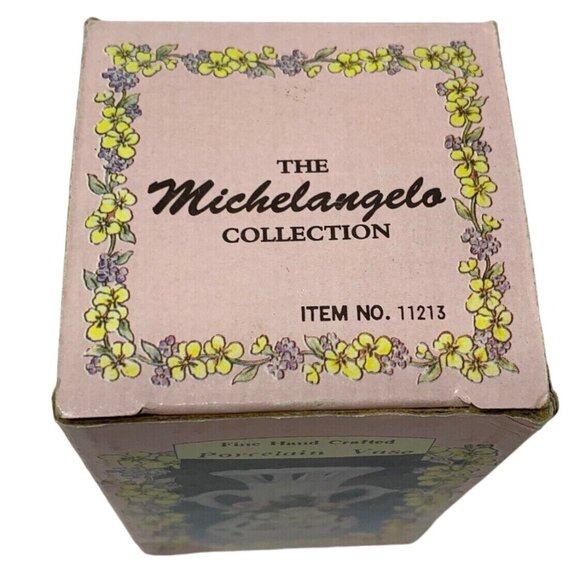 Mini Porcelain Bud Vase White Applied Flowers Floral 5 Inch Reticulated - Picture 7 of 9